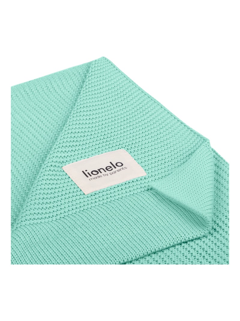 Manta para bebé LIONELO 100% algodón - Hipoalergénica - Antibacteriana - 100 × 75 cm Verde - Kiabi