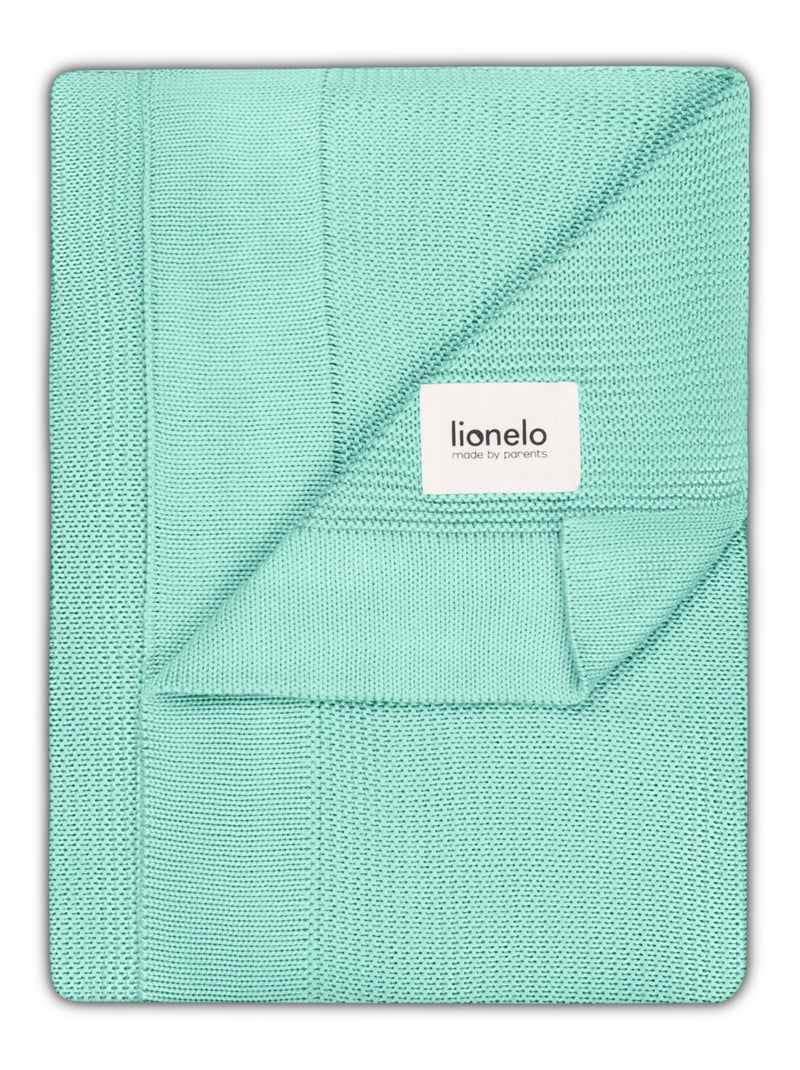 Manta para bebé LIONELO 100% algodón - Hipoalergénica - Antibacteriana - 100 × 75 cm Verde - Kiabi