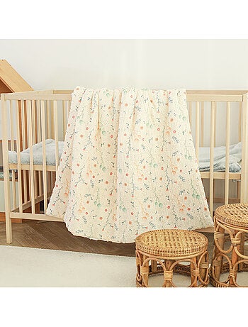 Manta para niños 75 x 100 cm de gasa de algodón Oeko-Tex y minky | SUPERBE BEBE
