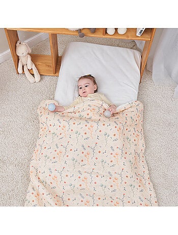 Manta para niños 75 x 100 cm de gasa de algodón Oeko-Tex y minky | SUPERBE BEBE