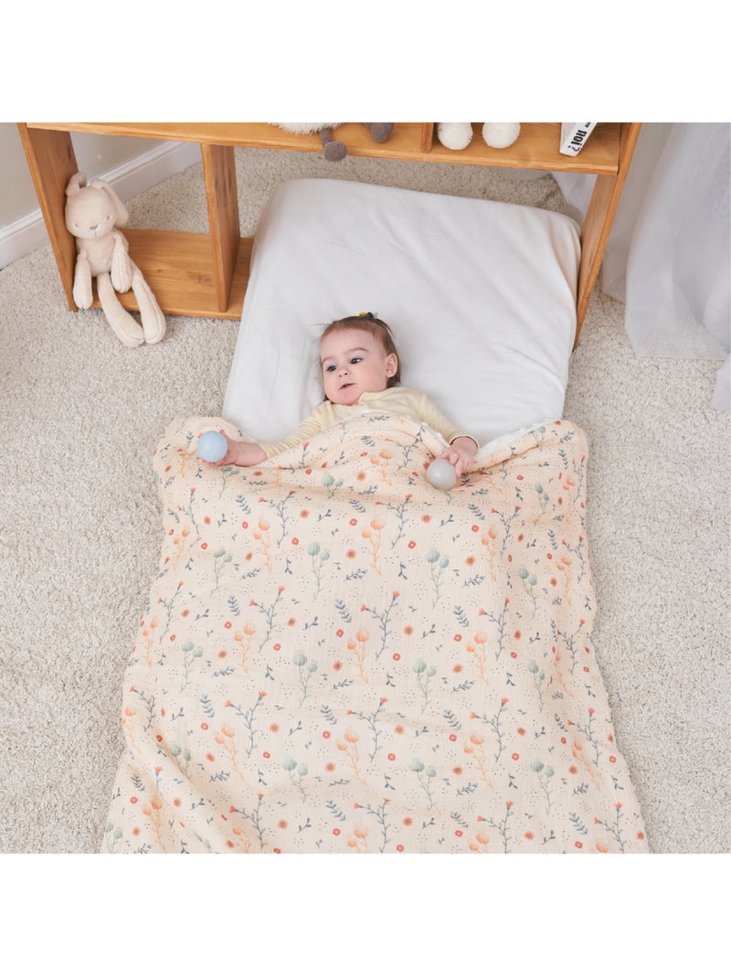 Manta para niños 100 x 135 cm de gasa de algodón Oeko-Tex y minky | SUPERBE BEBE Amarillo - Kiabi