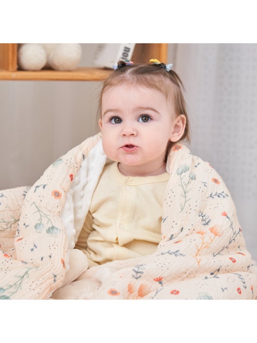 Manta para niños 100 x 135 cm de gasa de algodón Oeko-Tex y minky | SUPERBE BEBE - Kiabi Manta para niños 100 x 135 cm de gasa de algodón Oeko-Tex y minky | SUPERBE BEBE - Kiabi
