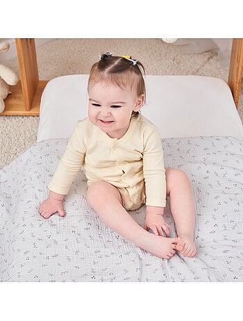 Manta para niños 100 x 135 cm de gasa de algodón Oeko-Tex y minky | SUPERBE BEBE