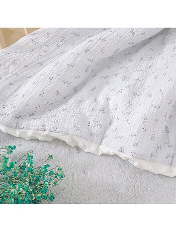 Manta para niños 100 x 135 cm de gasa de algodón Oeko-Tex y minky | SUPERBE BEBE