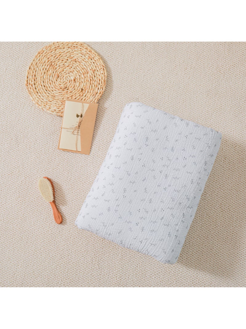 Manta para niños 100 x 135 cm de gasa de algodón Oeko-Tex y minky | SUPERBE BEBE Gris - Kiabi