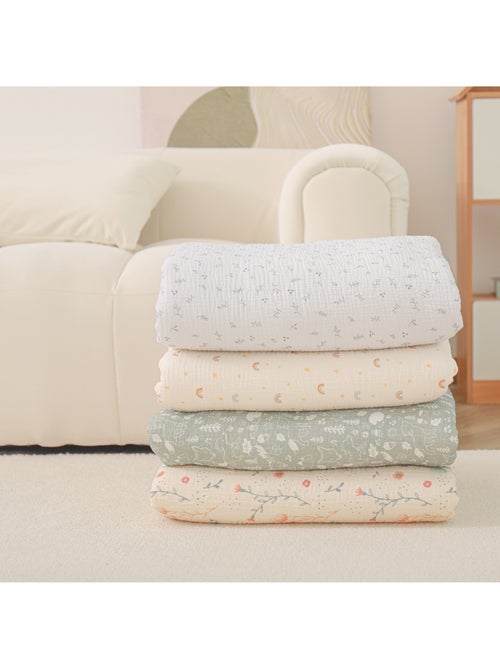 Manta para niños 100 x 135 cm de gasa de algodón Oeko-Tex y minky | SUPERBE BEBE - Kiabi Manta para niños 100 x 135 cm de gasa de algodón Oeko-Tex y minky | SUPERBE BEBE - Kiabi