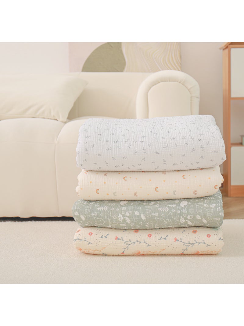 Manta para niños 100 x 135 cm de gasa de algodón Oeko-Tex y minky | SUPERBE BEBE Gris - Kiabi