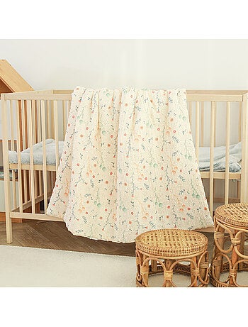 Manta para niños 100 x 135 cm de gasa de algodón Oeko-Tex y minky | SUPERBE BEBE