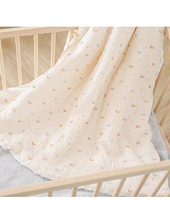 Manta para niños 75 x 100 cm de gasa de algodón Oeko-Tex y minky | SUPERBE BEBE