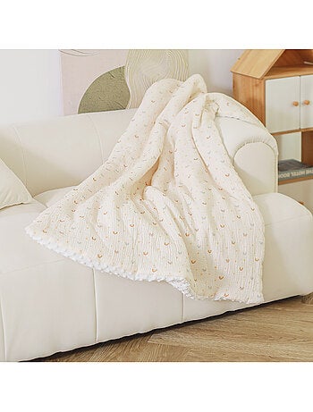 Manta para niños 75 x 100 cm de gasa de algodón Oeko-Tex y minky | SUPERBE BEBE