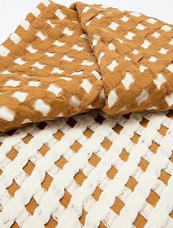 Manta plaid bicolor con diseño gofrado (180 x 200 cm)
