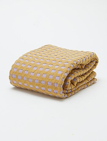 Manta plaid bicolor con diseño gofrado (180 x 200 cm)
