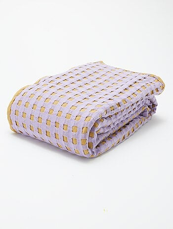 Manta plaid bicolor con diseño gofrado (180 x 200 cm)