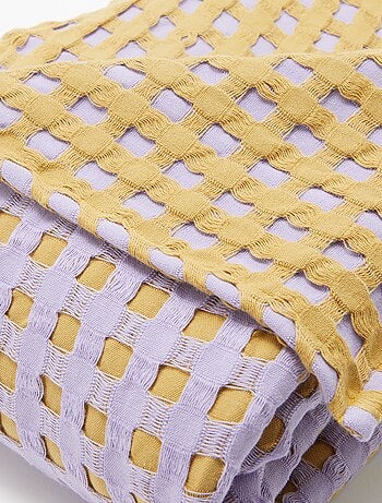 Manta plaid bicolor con diseño gofrado (180 x 200 cm)