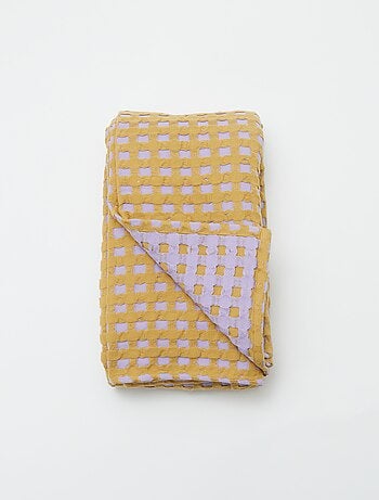 Manta plaid bicolor con diseño gofrado (180 x 200 cm)