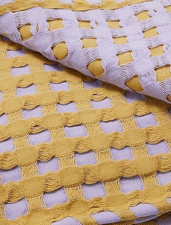 Manta plaid bicolor con diseño gofrado (180 x 200 cm)