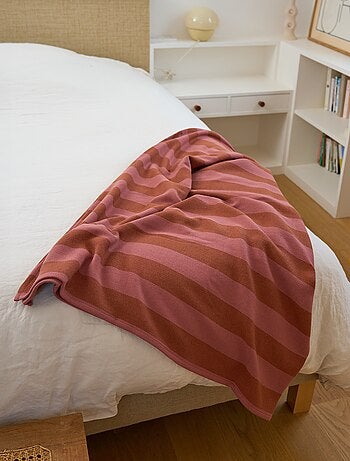 Manta plaid de rayas de algodón - Kiabi Home
