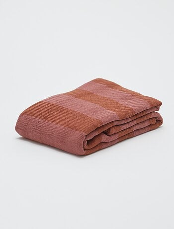 Manta plaid de rayas de algodón - Kiabi Home