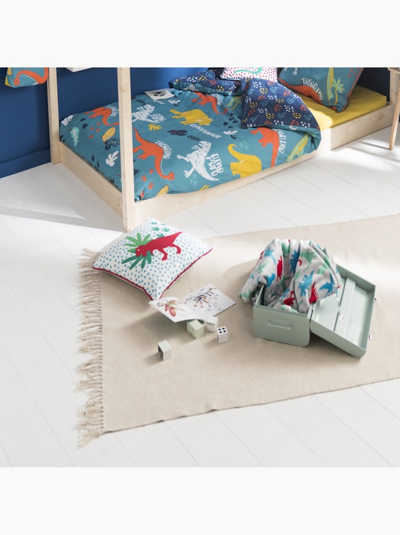 Manta plaid infantil dinos 'Future Home' 130 x 150 cm poliéster Gris - Kiabi