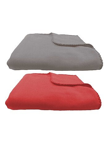 Manta plaid para niños lote de 2 gris y rojo 130 x 150 cm Future Home