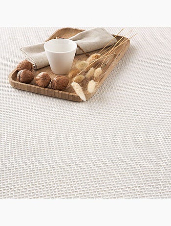 Manta Plaid, tejido texturizado de hilo tintado con relieve en nido de abeja, con flecos - Gamusi