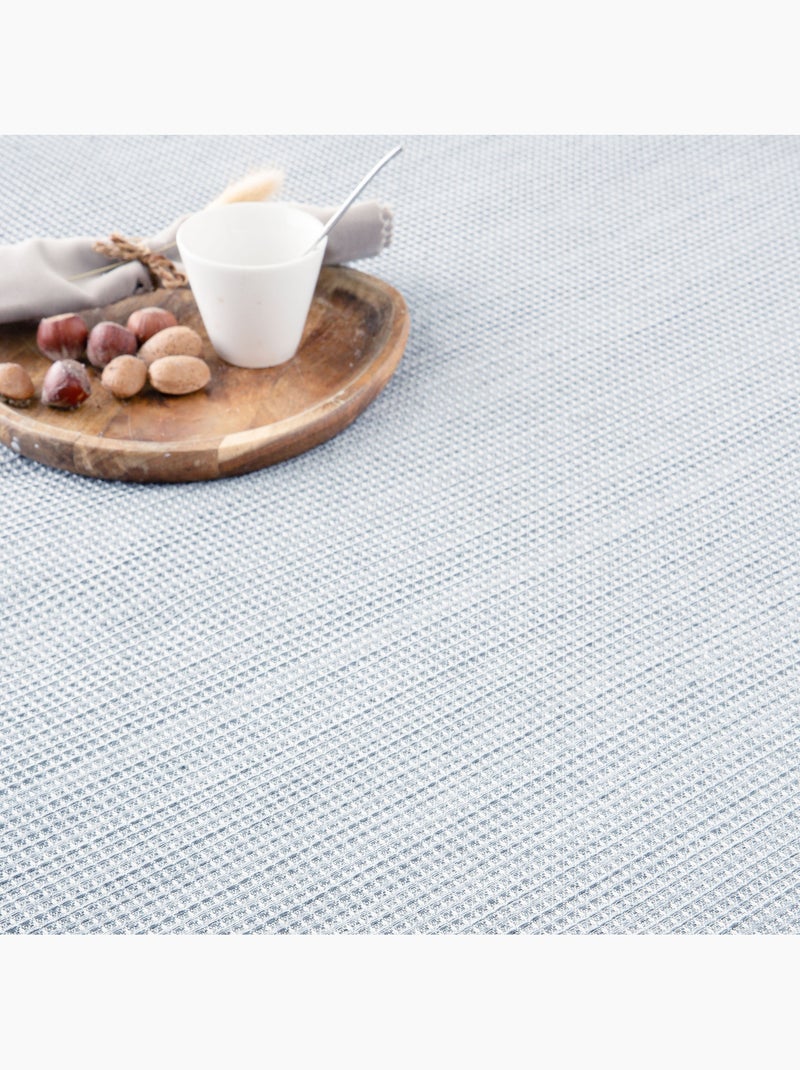 Manta Plaid, tejido texturizado de hilo tintado con relieve en nido de abeja, con flecos - Gamusi Gris claro - Kiabi