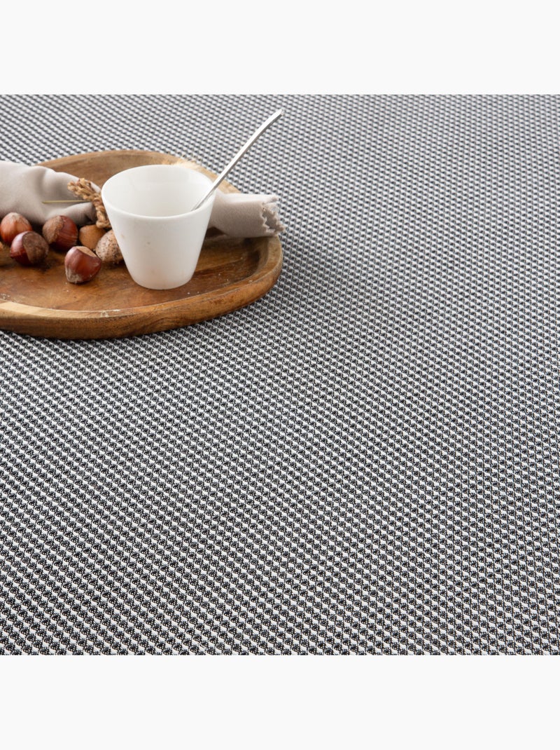 Manta Plaid, tejido texturizado de hilo tintado con relieve en nido de abeja, con flecos - Gamusi Negro - Kiabi