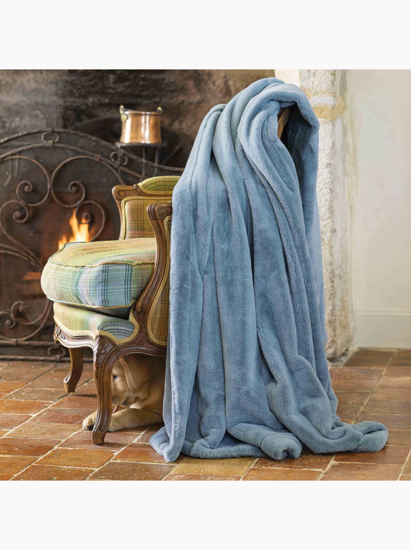 Manta polar de doble faz Azul - Kiabi