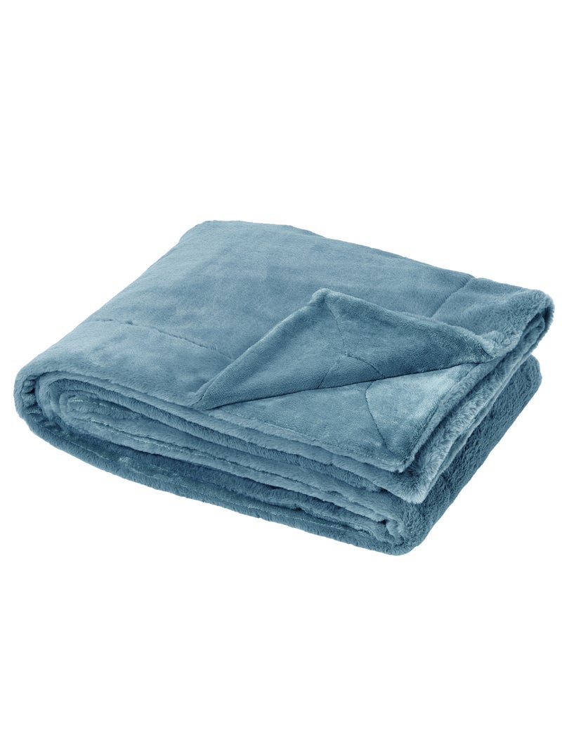 Manta polar de doble faz Azul - Kiabi