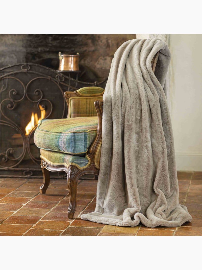 Manta polar de doble faz Beige oscuro - Kiabi