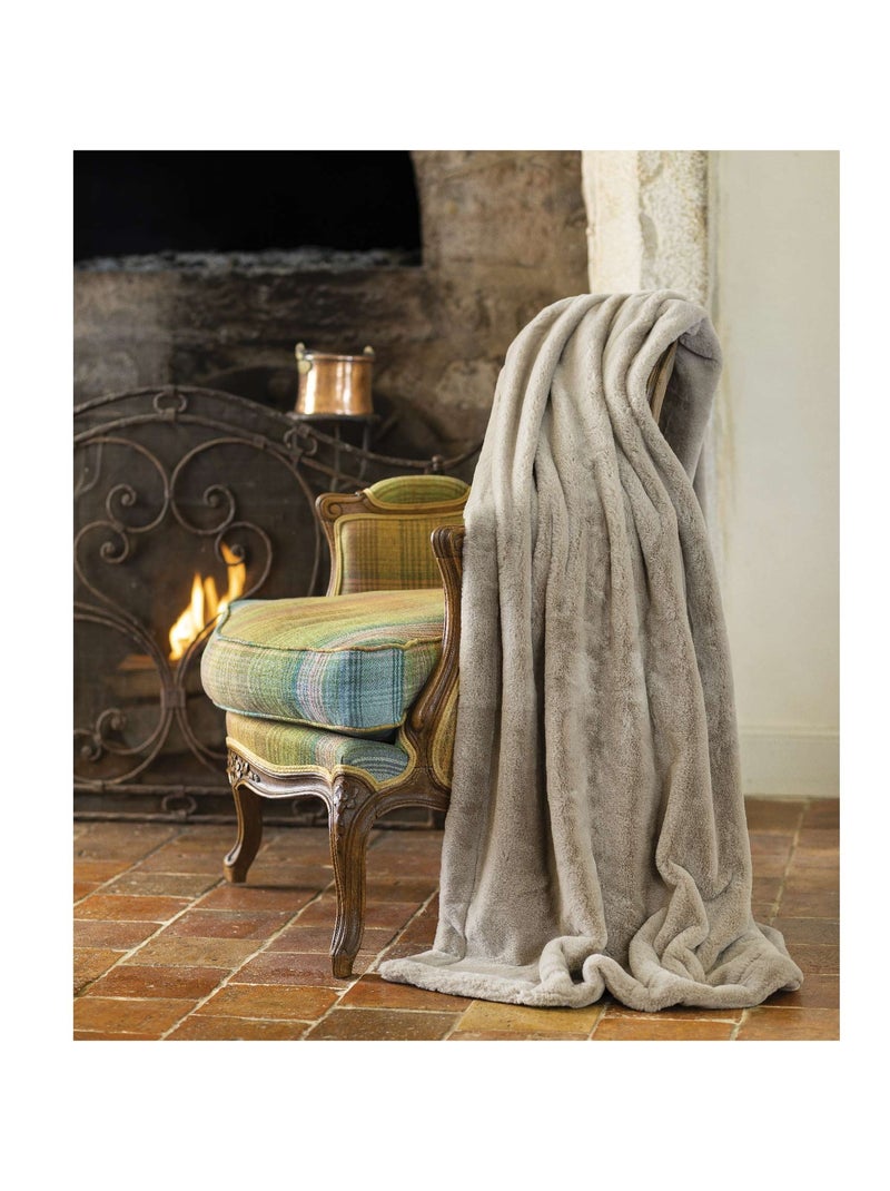 Manta polar de doble faz Beige oscuro - Kiabi
