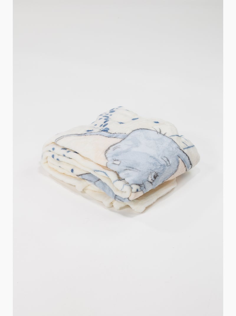 Manta Polar Infantil Dumbo Disney 110x150 cm Beige/Blanco - Kiabi
