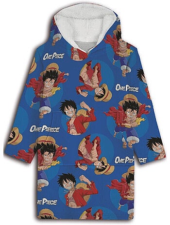 Manta Polar Infantil One Piece con Mangas y Capucha 7 a 14 años, LUFFY