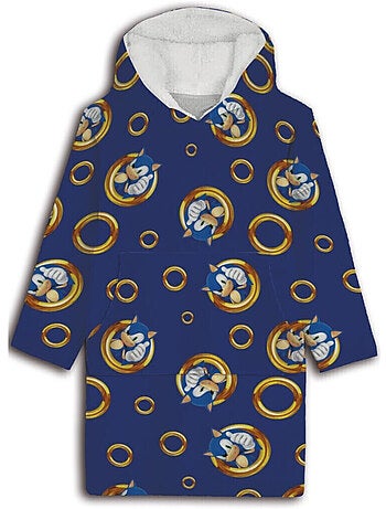 Manta Polar Infantil Sonic con Mangas y Capucha 7 a 14 años