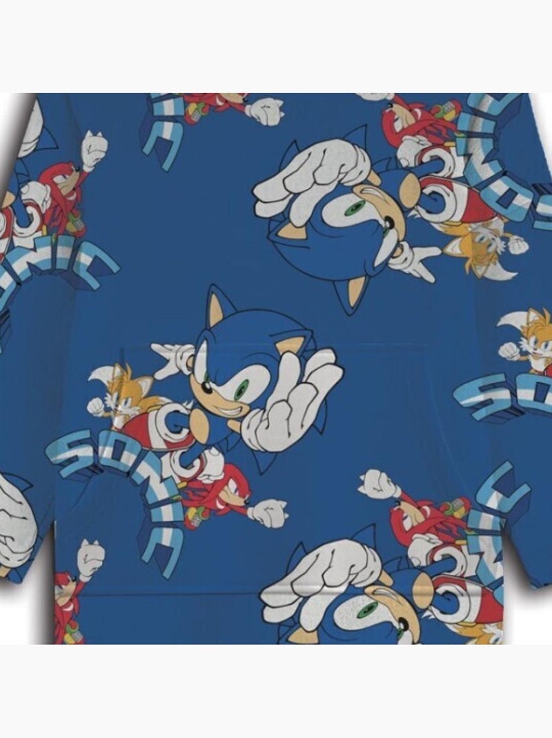 Manta Polar Infantil Sonic con Mangas y Capucha Talla Única 7 a 14 años, WONDER Azul - Kiabi