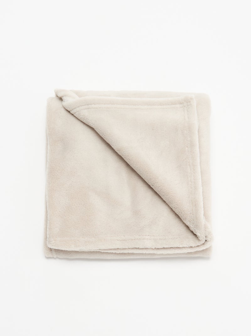 Manta polar lisa Beige - Kiabi