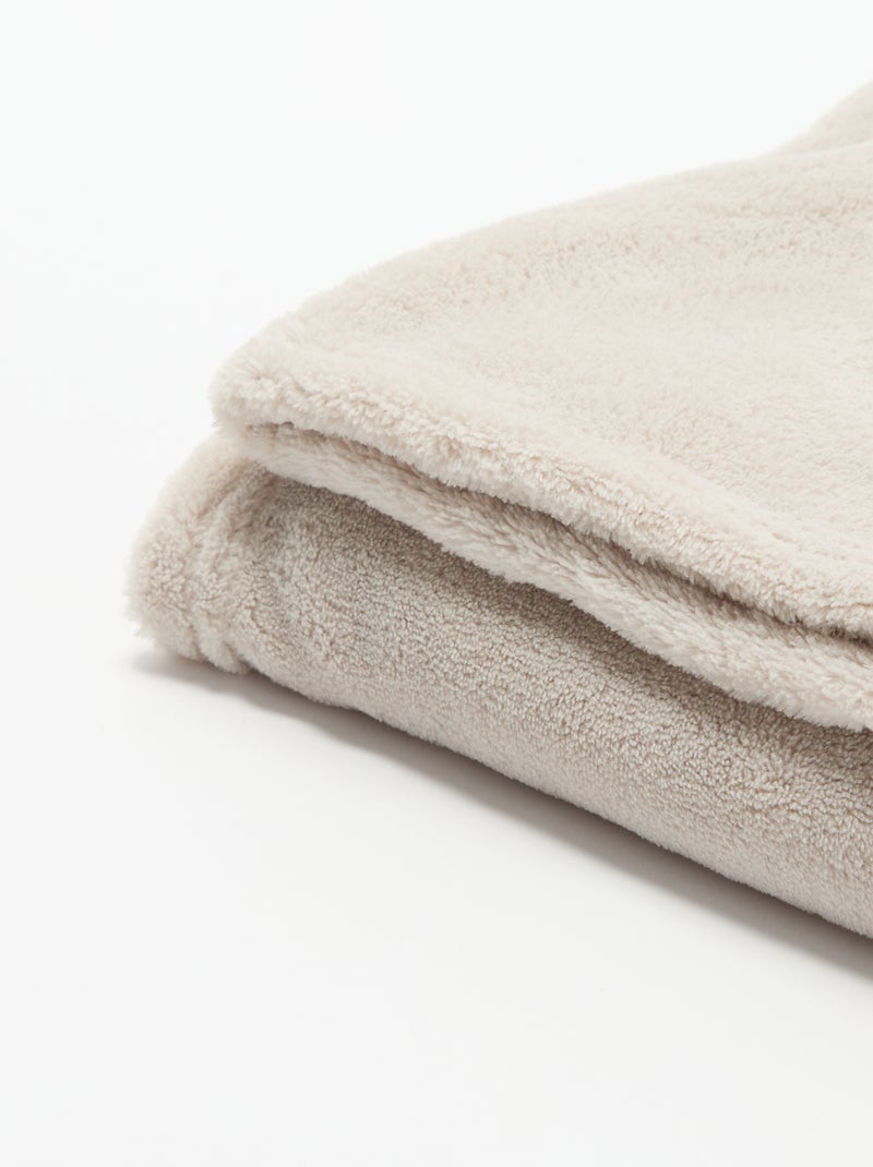 Manta polar lisa Beige - Kiabi