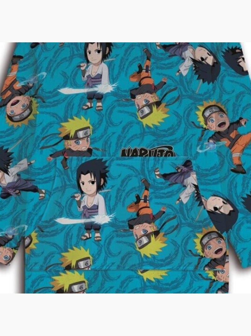 Manta polar Naruto Shippuden con mangas y capucha — Talla única (S a L), NINJA Azul - Kiabi