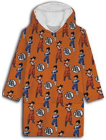 Manta polar para adulto con capucha Goku, Vegeta