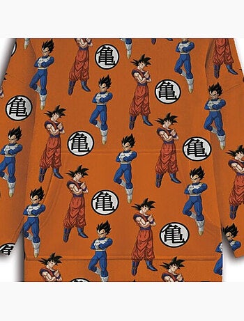 Manta polar para adulto con capucha Goku, Vegeta