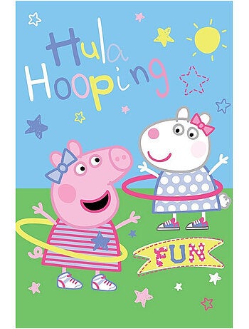 Manta polar peppa pig con motivo de hula-hoop de poliéster