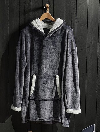 Manta poncho de tejido polar