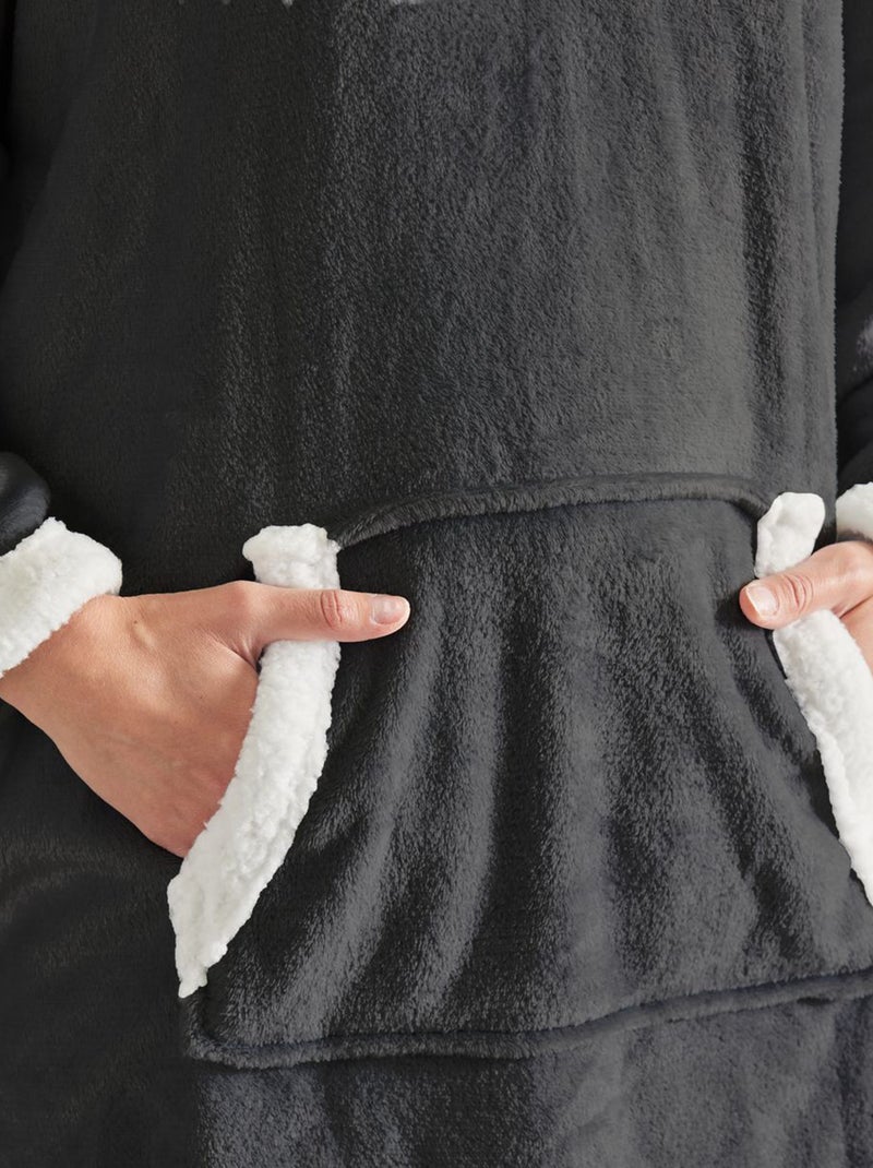 Manta poncho de tejido polar GRIS - Kiabi