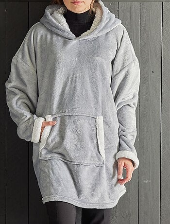 Manta poncho de tejido polar