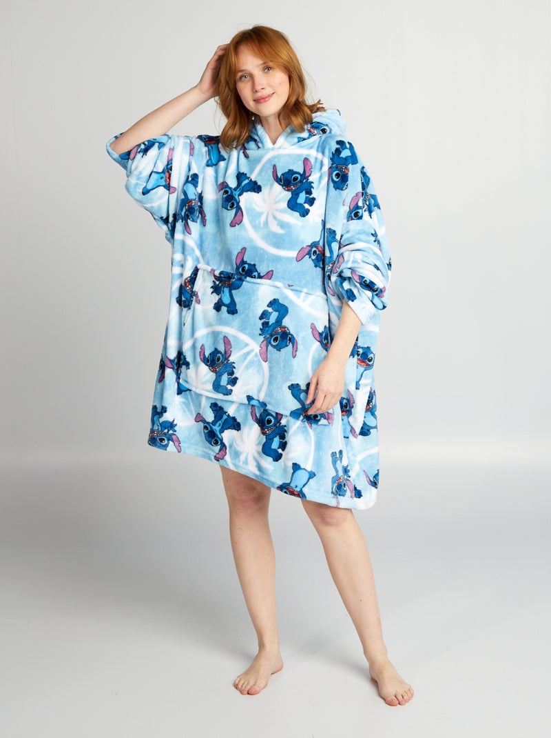 Manta poncho 'Stitch' con bolsillo delantero AZUL - Kiabi