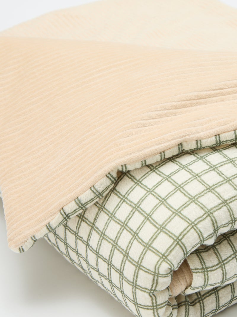 Manta reversible - Kiabi Home Kaki - Kiabi