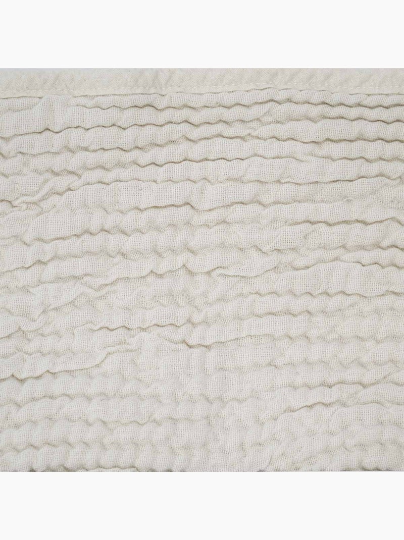 Manta reversible de algodón nido de abeja Beige concha - Kiabi