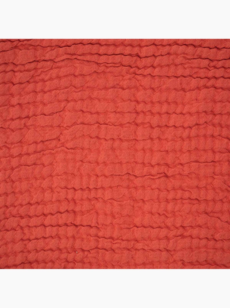 Manta reversible de algodón nido de abeja Terracota - Kiabi