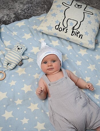 Manta reversible de algodón orgánico gots, estrellas - SEVIRA KIDS