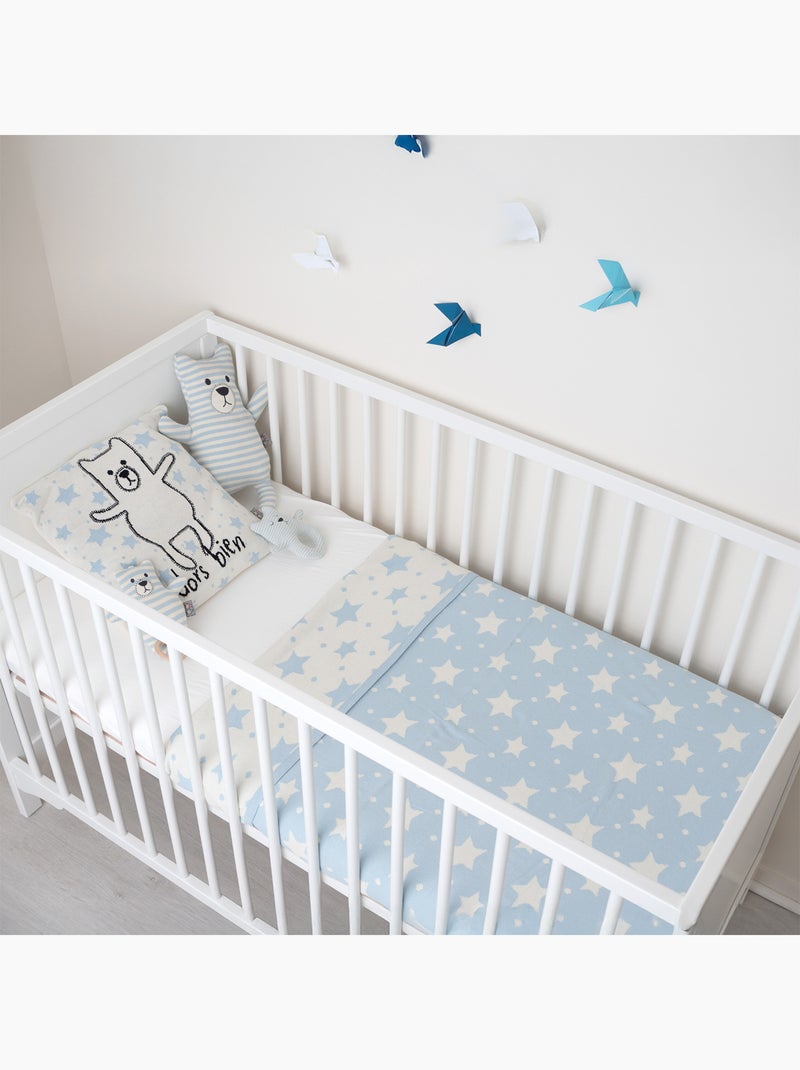 Manta reversible de algodón orgánico gots, estrellas | SEVIRA KIDS Azul - Kiabi